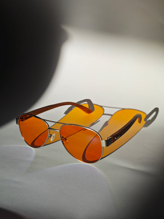 Blue Light Blocking Glasses | Wooden Aviator